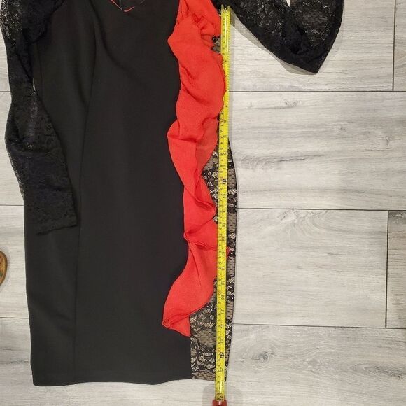 Halston Heritage Women Black diamond key hole Neck Long-Sleeve Lace Dres… - Picture 14 of 16